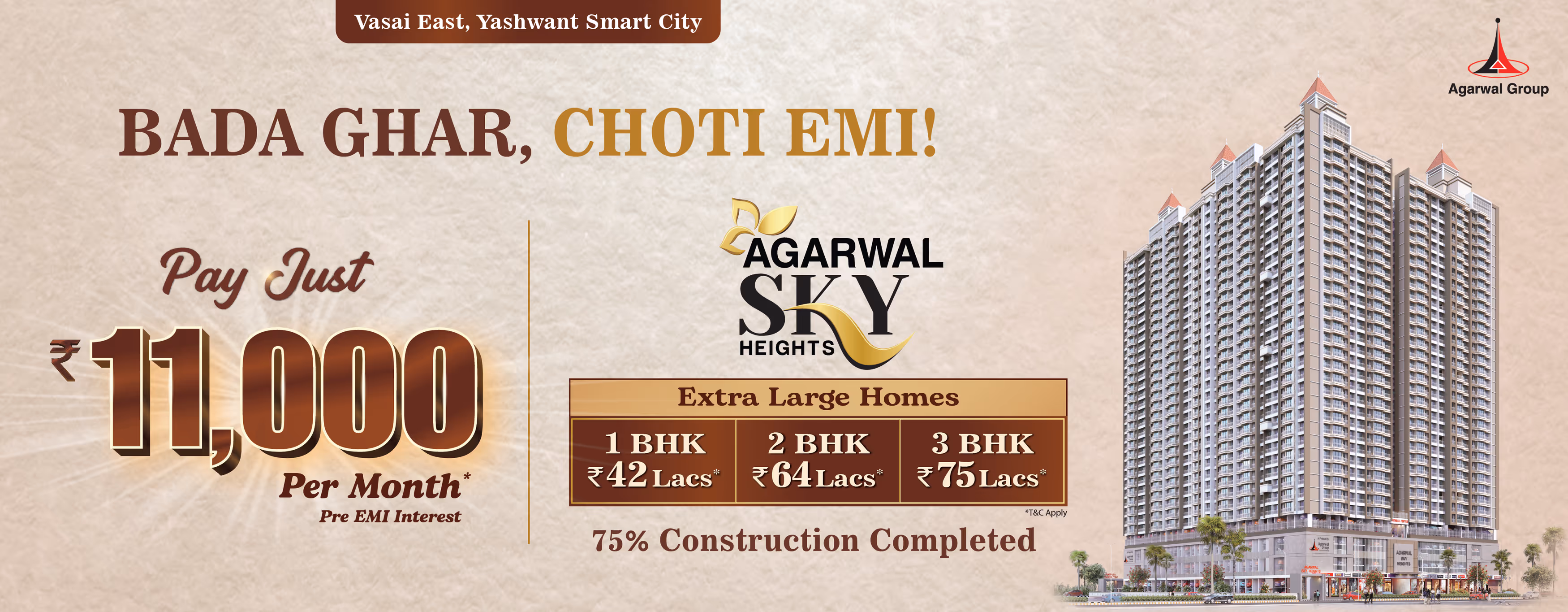 1/2/3 BHK Flats in Vasai East